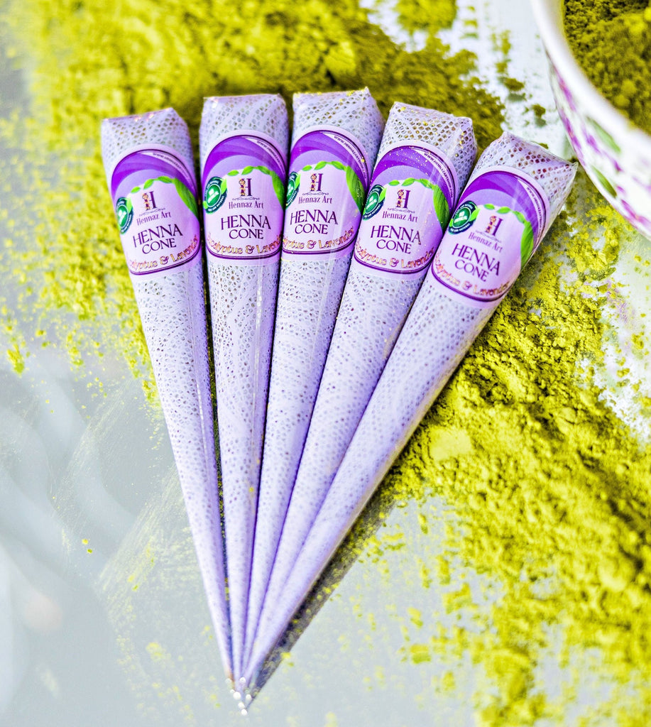 5 Henna Cones Eucalyptus & Lavender – Hennaz Art Shop