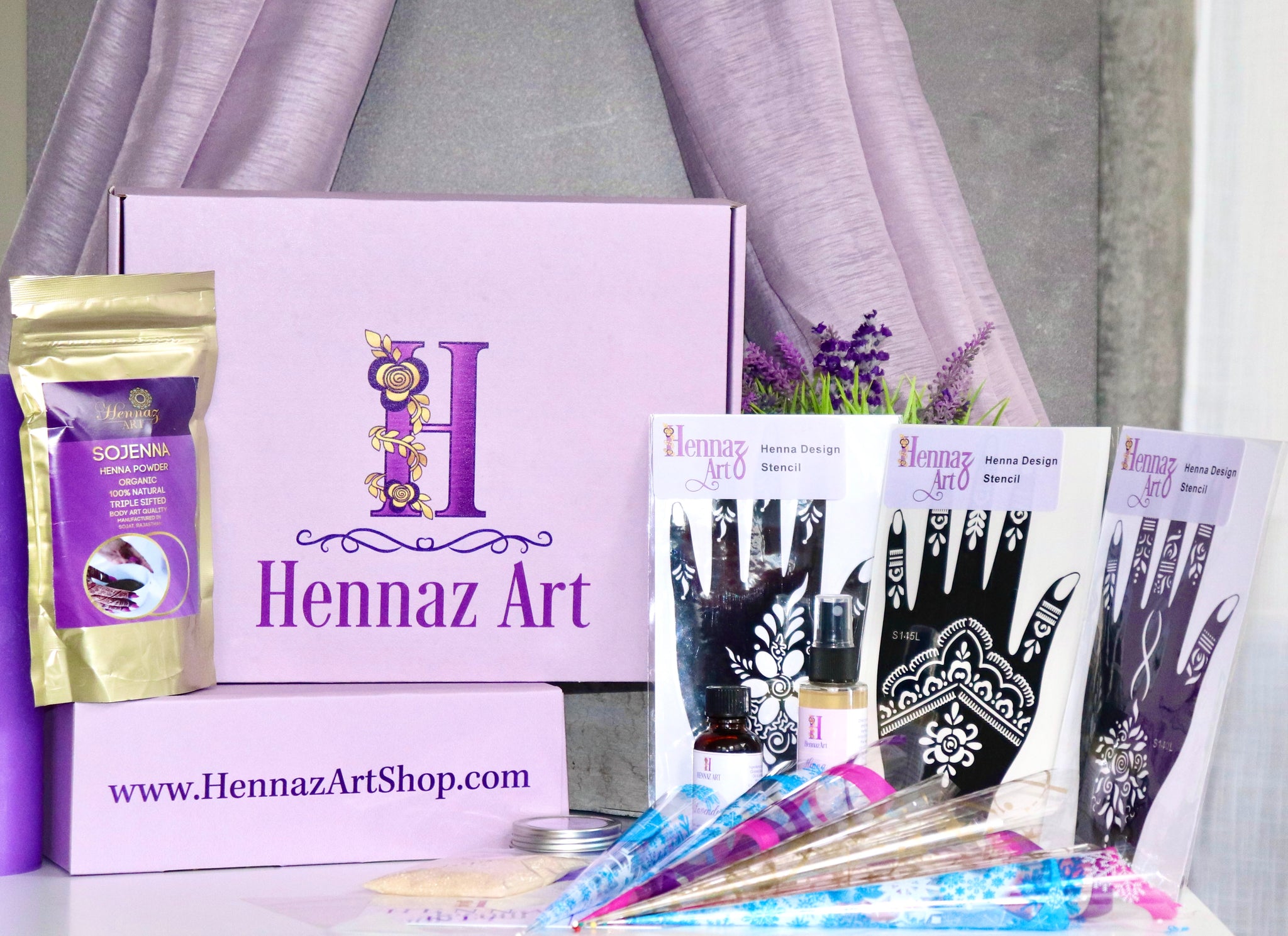 Hennaz Art DIY Deluxe Henna Kit | lavender